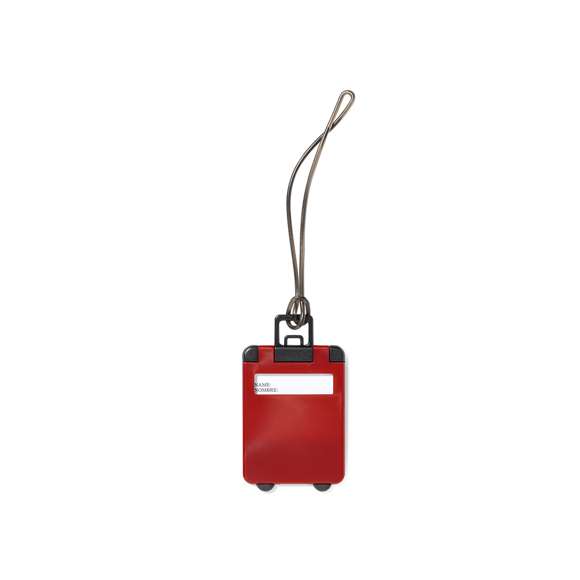 Original identificador de maletas de diseño de trolley en resistente material de combinación bicolor y extensa gama de vivos colores. Con resistente cinta de acople y tarjeta de identificación en castellano e inglés.