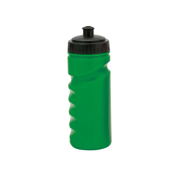 Bidón de 500 ml fabricado en resistente PE. Con diseño ergonómico que se adapta perfectamente a la mano y tapón a rosca con dosificador, que garantiza un sellado perfecto. Disponible en variada gama de colores.