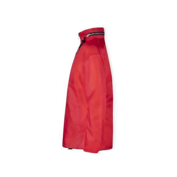 Impermeable en resistente poliéster 190T. Capucha con cordones de ajuste, integrada en compartimento con cremallera del cuello. Cierre principal de cremallera y cordón en cintura con accesorio de ajuste. Disponible en variada gama de colores y en tallas M, L, XL, XXL.