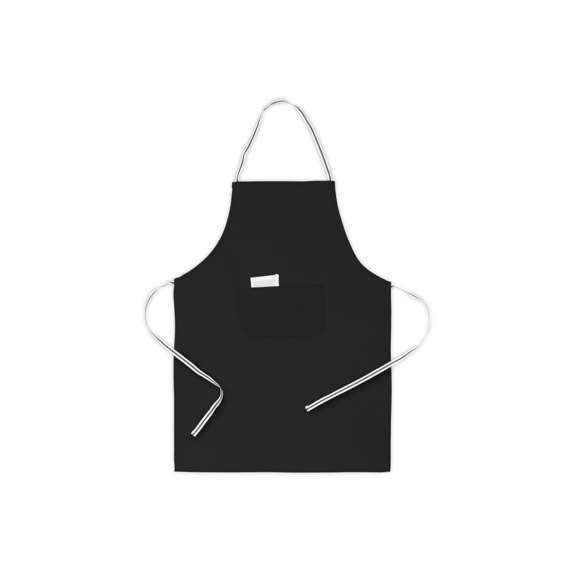 Delantal de alta calidad en material TC -combinado de algodón y poliéster-. En variada gama de vivos colores, con bolsillo doble frontal y cintas de ajuste bicolor. De corte por encima de la rodilla.