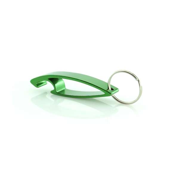 Llavero abridor con cuerpo de aluminio en variados y vivos colores. Especialmente diseñado para marcaje en láser.