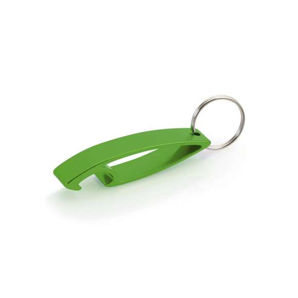 Llavero abridor con cuerpo de aluminio en variados y vivos colores. Especialmente diseñado para marcaje en láser.