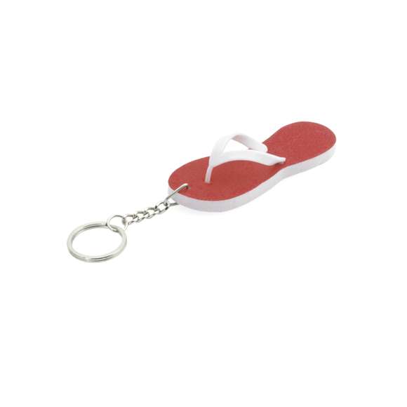 Original llavero chancla con cuerpo de EVA en divertido diseño bicolor de variados colores.