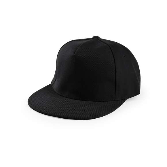 Gorra de 5 paneles con visera plana acolchada. En combinación de materiales algodón y poliéster grueso de suave acabado, con cierre ajustable de velcro y en vivos colores.