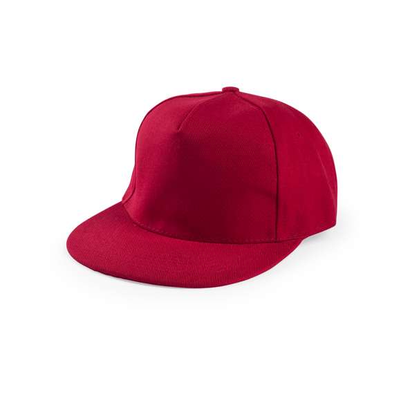 Gorra de 5 paneles con visera plana acolchada. En combinación de materiales algodón y poliéster grueso de suave acabado, con cierre ajustable de velcro y en vivos colores.