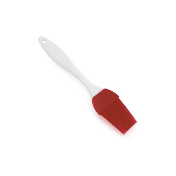  	Pincel de cocina con extremo de silicona en vivos colores y confortable mango ergonómico con troquelado para colgar.