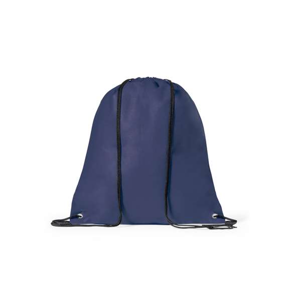 Mochila de cuerdas fabricada en non-woven. Confeccionada en suave TNT y disponible en amplia gama de originales colores. Cuerdas en color negro y esquinas reforzadas con argollas metálicas aportando más resistencia.