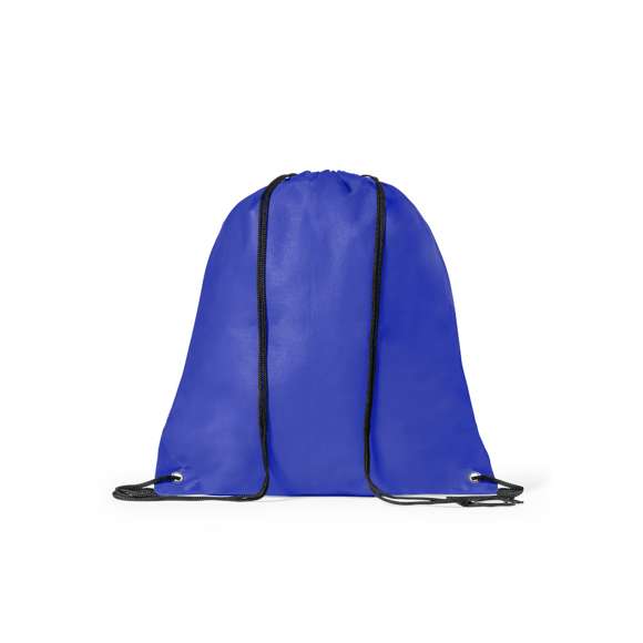 Mochila de cuerdas fabricada en non-woven. Confeccionada en suave TNT y disponible en amplia gama de originales colores. Cuerdas en color negro y esquinas reforzadas con argollas metálicas aportando más resistencia.