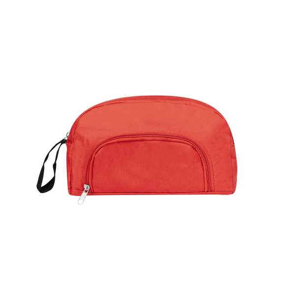 Neceser multiusos en resistente poliéster 600D de vivos colores con cremalleras a juego. Bolsillo exterior de cremallera y resistente asa de transporte en color negro. Forro interior en suave poliéster a juego.