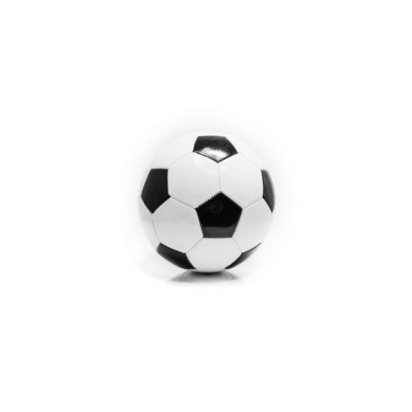 Balón de diseño retro en suave polipiel en tamaño FIFA 5. De diseño bicolor con paneles hexagonales en color blanco y paneles pentagonales en variados colores.