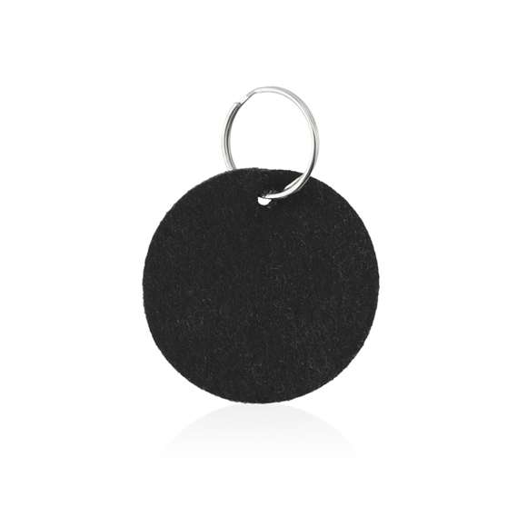  	Llavero circular con cuerpo en suave fieltro de variados y vivos colores.