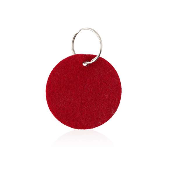  	Llavero circular con cuerpo en suave fieltro de variados y vivos colores.
