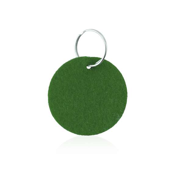  	Llavero circular con cuerpo en suave fieltro de variados y vivos colores.