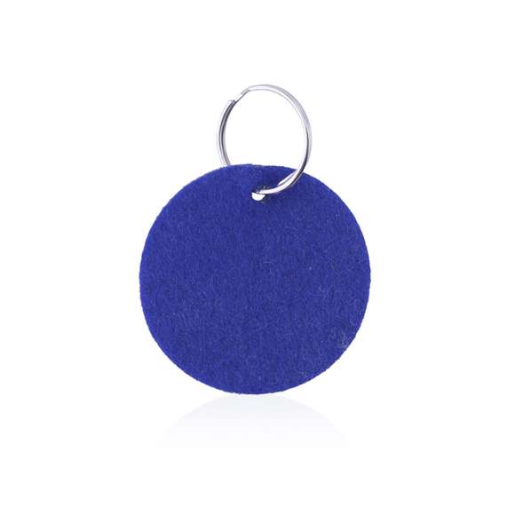  	Llavero circular con cuerpo en suave fieltro de variados y vivos colores.
