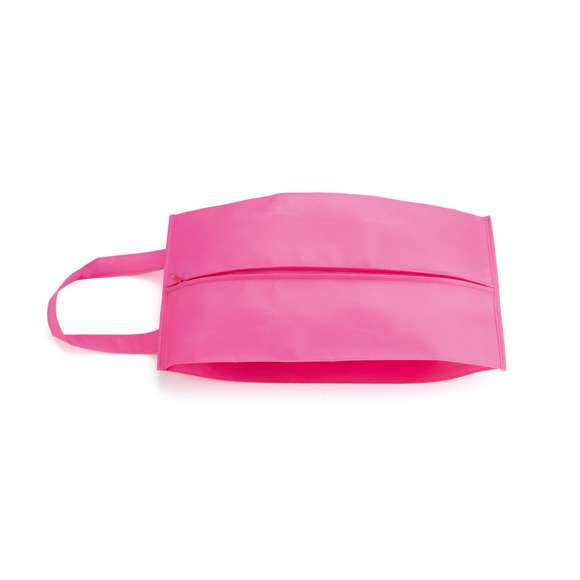 Zapatillero de non-woven en amplia gama de vivos colores. Con cremallera y cómoda asa de transporte a juego.