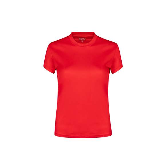 Camiseta técnica para mujer en material 100% poliéster transpirable de 135g/m2. Disponible en variada gama de vivos colores y en tallas S, M, L, XL.