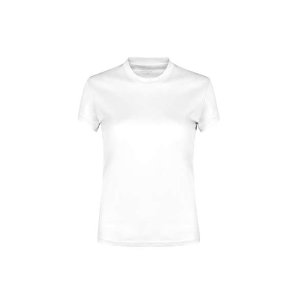 Camiseta técnica para mujer en material 100% poliéster transpirable de 135g/m2. Disponible en variada gama de vivos colores y en tallas S, M, L, XL.