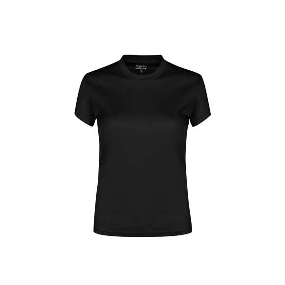 Camiseta técnica para mujer en material 100% poliéster transpirable de 135g/m2. Disponible en variada gama de vivos colores y en tallas S, M, L, XL.