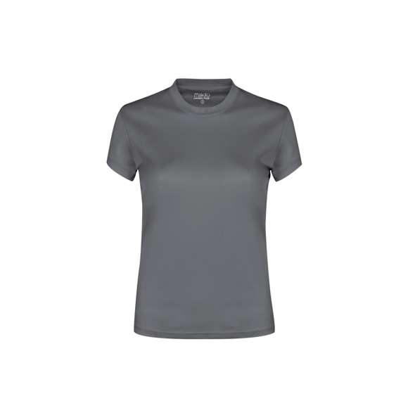 Camiseta técnica para mujer en material 100% poliéster transpirable de 135g/m2. Disponible en variada gama de vivos colores y en tallas S, M, L, XL.