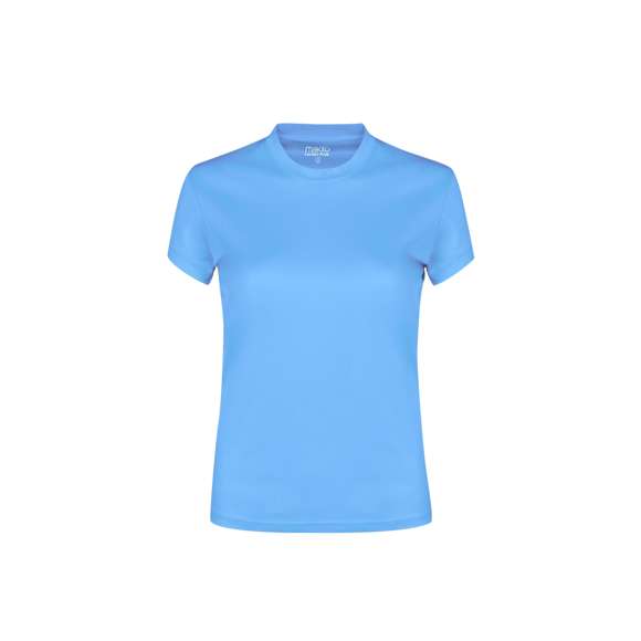 Camiseta técnica para mujer en material 100% poliéster transpirable de 135g/m2. Disponible en variada gama de vivos colores y en tallas S, M, L, XL.