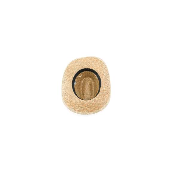 Sombrero de paja. Fabricado con paja trenzada en color verde natural, su forma de confeccionarlo hace que sea transpirable. Cuenta con una cinta interior para que sea más confortable.