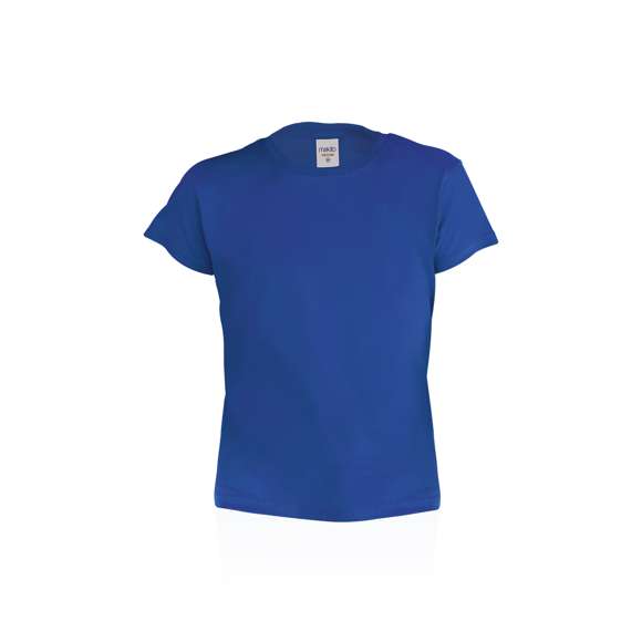 Camiseta para niño en material 100% algodón de 135g/m2. Disponible en variada gama de vivos colores y en tallas 4-5, 6-8, 10-12.
