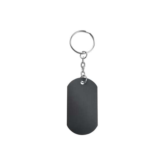 Llavero chapa con cuerpo de aluminio en variados y vivos colores. Especialmente diseñado para marcaje en láser.