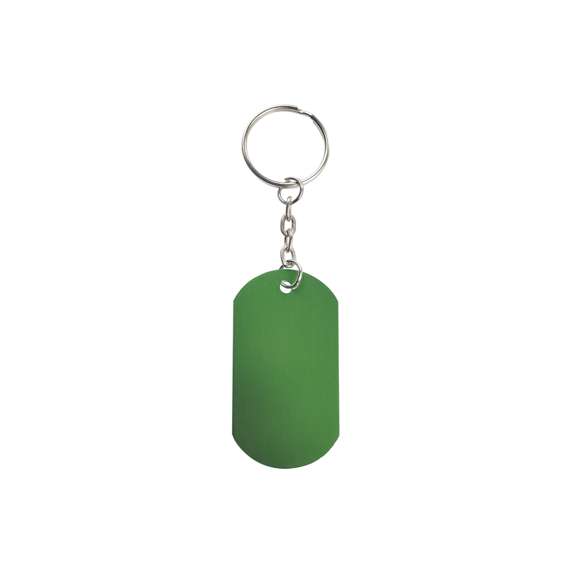 Llavero chapa con cuerpo de aluminio en variados y vivos colores. Especialmente diseñado para marcaje en láser.