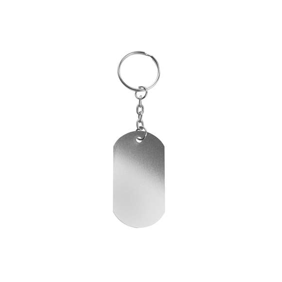 Llavero chapa con cuerpo de aluminio en variados y vivos colores. Especialmente diseñado para marcaje en láser.
