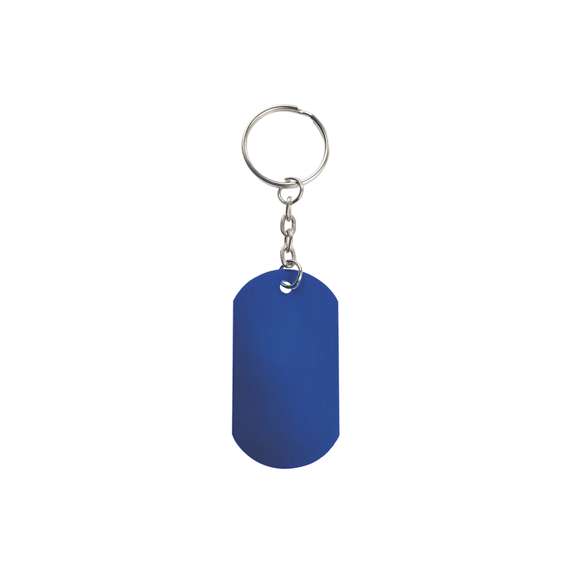 Llavero chapa con cuerpo de aluminio en variados y vivos colores. Especialmente diseñado para marcaje en láser.