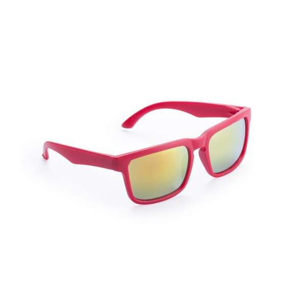 Gafas de sol con protección UV400 de clásico diseño veraniego. Con montura mate en divertidos colores y lentes espejadas a juego.