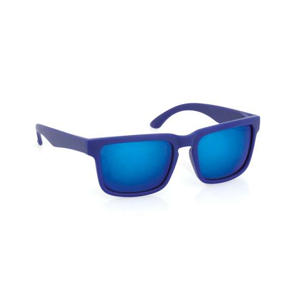 Gafas de sol con protección UV400 de clásico diseño veraniego. Con montura mate en divertidos colores y lentes espejadas a juego.
