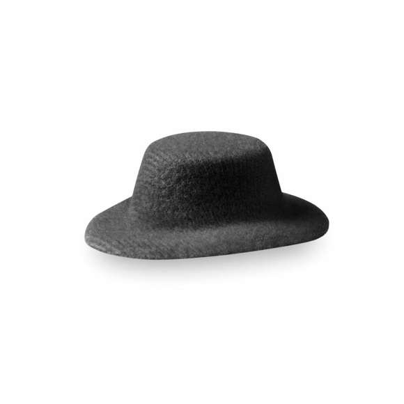  	Original pasador de pelo en antelina y con forma de sombrero en variada gama de vivos colores.