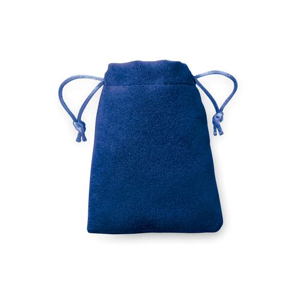 Bolsita de antelina con cuerpo de suave acabado en vivos y variados colores. Con cierre de cinta a juego.