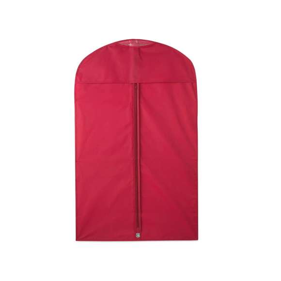 Portatrajes en suave material PEVA de variados colores. Con cierre de cremallera a juego y argolla metálica reforzada para percha.