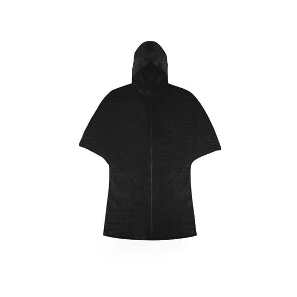 Poncho en resistente PEVA de acabado termo sellado en variada gama de colores. Con cierres laterales de corchete y presentado en bolsa individual a juego con parte superior en redecilla y cordón con accesorio de ajuste. Talla única para adulto.