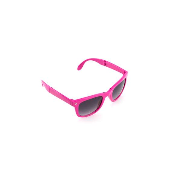 Gafas de sol plegables con protección UV400 de clásico diseño. Con montura de acabado brillante en divertidos colores y lentes de color negro.