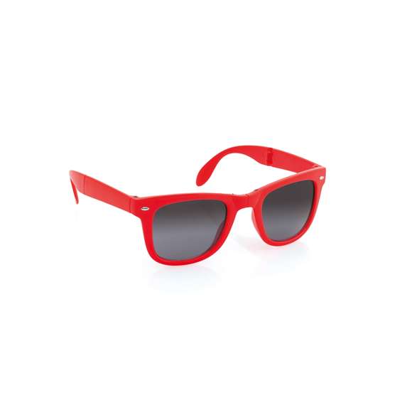 Gafas de sol plegables con protección UV400 de clásico diseño. Con montura de acabado brillante en divertidos colores y lentes de color negro.