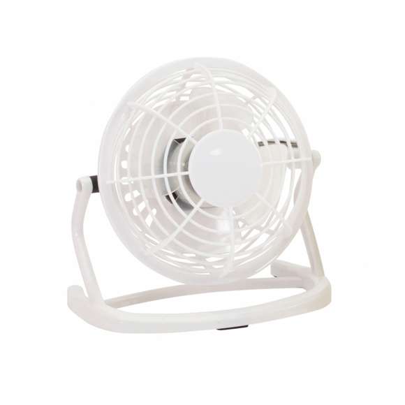 Atrevido mini ventilador de escritorio con conexión USB en divertidos colores. De compacto y resistente diseño, incorpora interruptor en la parte trasera, además de una generosa zona central para impresión en tampografía o gota de resina. Presentado en atractiva caja de diseño.