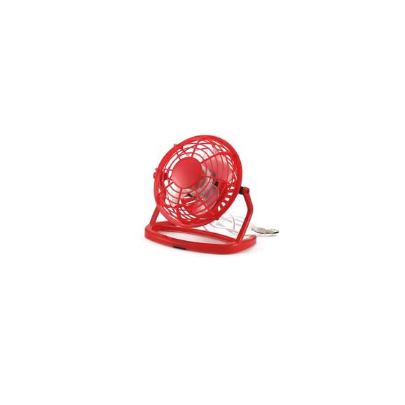 Atrevido mini ventilador de escritorio con conexión USB en divertidos colores. De compacto y resistente diseño, incorpora interruptor en la parte trasera, además de una generosa zona central para impresión en tampografía o gota de resina. Presentado en atractiva caja de diseño.
