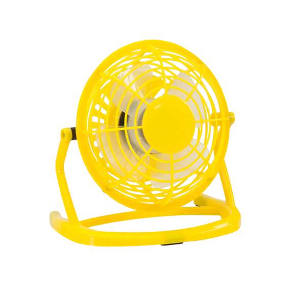 Atrevido mini ventilador de escritorio con conexión USB en divertidos colores. De compacto y resistente diseño, incorpora interruptor en la parte trasera, además de una generosa zona central para impresión en tampografía o gota de resina. Presentado en atractiva caja de diseño.