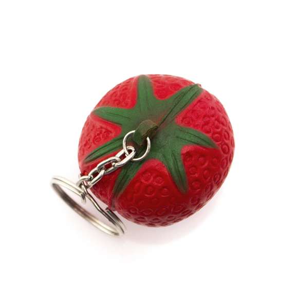  	Original llavero antiestrés con cuerpo en suave PU en divertidos diseño de frutas.