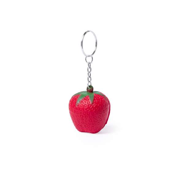  	Original llavero antiestrés con cuerpo en suave PU en divertidos diseño de frutas.
