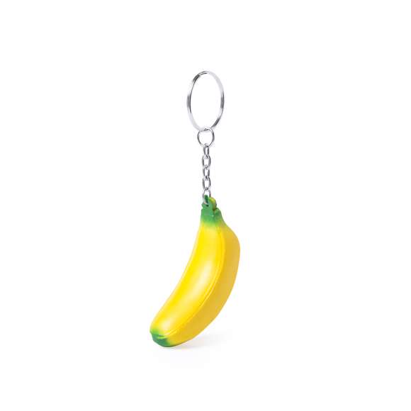 	Original llavero antiestrés con cuerpo en suave PU en divertidos diseño de frutas.