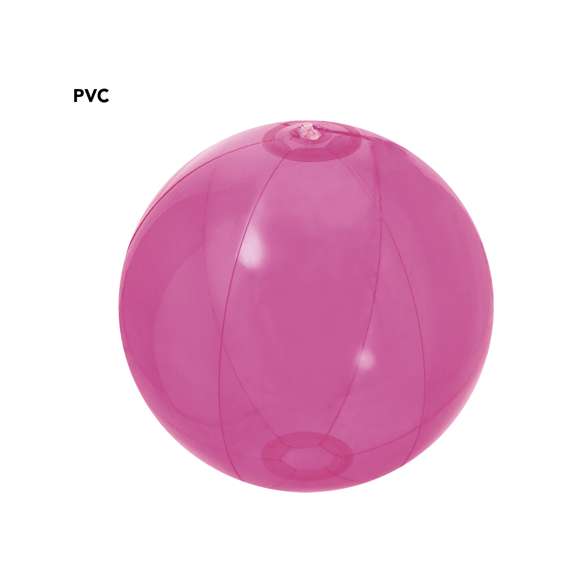  	Balón inflable de PVC en variada gama de alegres colores. De acabado transparente, excepto color blanco en acabado translúcido.