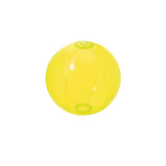  	Balón inflable de PVC en variada gama de alegres colores. De acabado transparente, excepto color blanco en acabado translúcido.