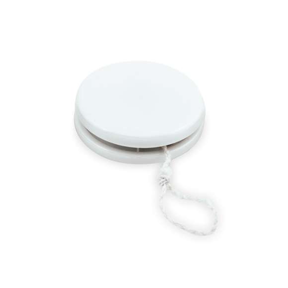 Yoyó en resistente material PS, de rápido y sencillo montaje, para recuperar los juegos clásicos más divertidos. Disponible en variada gama de colores, con hilo rizado de algodón en color blanco de 100 cm.