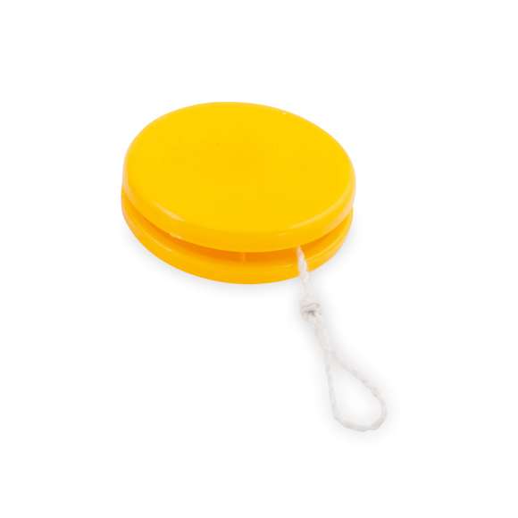 Yoyó en resistente material PS, de rápido y sencillo montaje, para recuperar los juegos clásicos más divertidos. Disponible en variada gama de colores, con hilo rizado de algodón en color blanco de 100 cm.