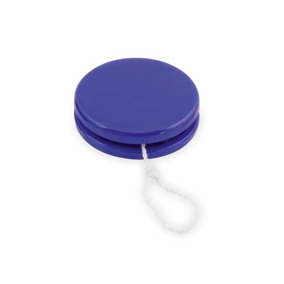 Yoyó en resistente material PS, de rápido y sencillo montaje, para recuperar los juegos clásicos más divertidos. Disponible en variada gama de colores, con hilo rizado de algodón en color blanco de 100 cm.