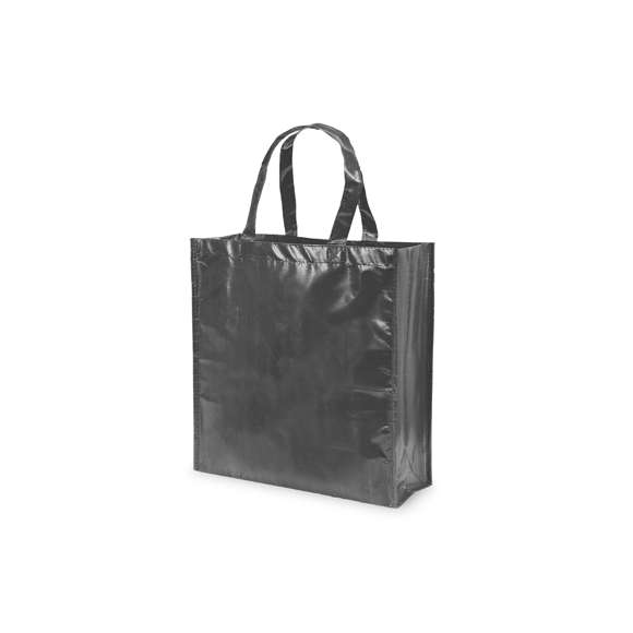 Bolsa de alta calidad en non-woven laminado de 110g/m2, en variada gama de vivos colores brillantes. Con asas reforzadas cortas de 35cm, fuelle y acabado cosido. Resistencia hasta 5kg de peso.